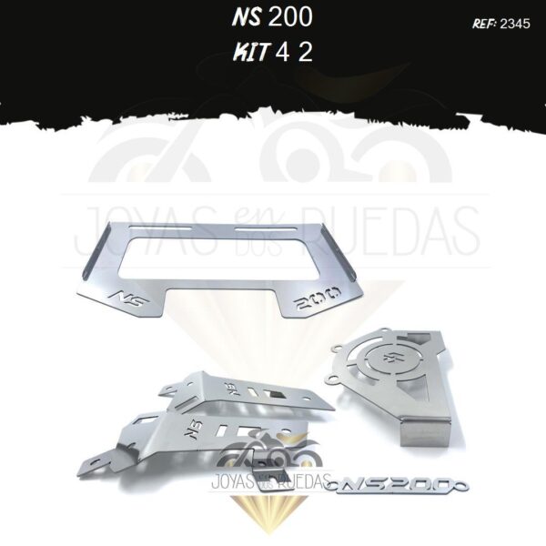 NS 200 kit Logo nombre protecto lateral radiador