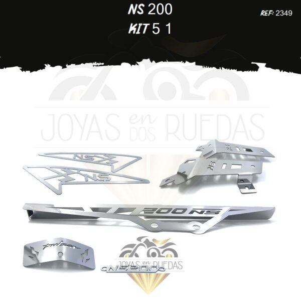 NS 200 kit Logo nombre protecto lateral radiador