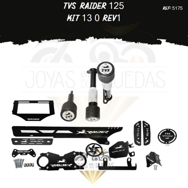 TVS Raider 125 kit acutrax T mordaza guarda cadena