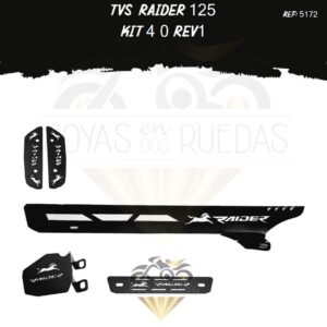 TVS Raider 125 kit mordaza guarda cadena logo barras