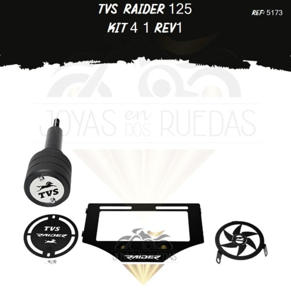 TVS Raider 125 kit porta placa slider exosto