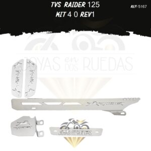 TVS Raider 125 kit exosto logo barras guarda cadena