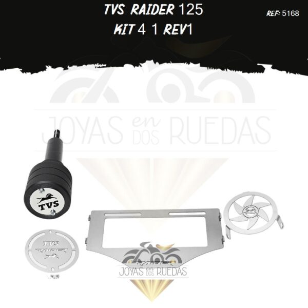 TVS Raider 125 kit lujo motor arranque tapa salida exosto