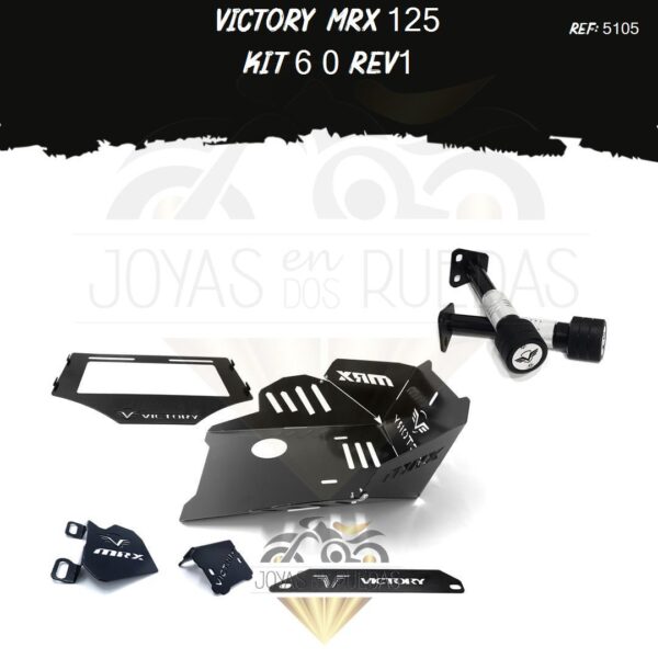 Victory MRX 125 kit porta placa protector bomba delantera