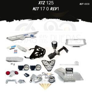 XTZ 125 kit porta placa 3D protector bomba delantera