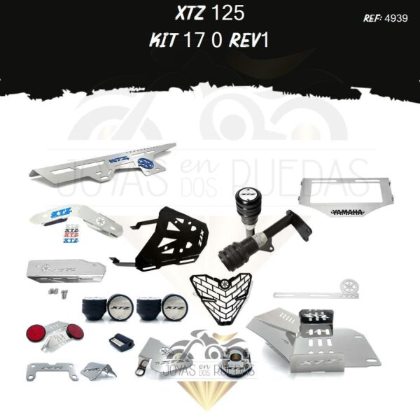 XTZ 125 kit porta placa 3D protector bomba delantera