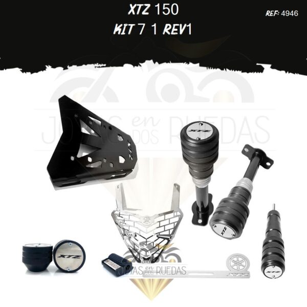 XTZ 150 kit resonador parrilla lujo palanca cambios