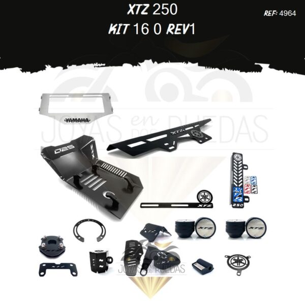 XTZ 250 kit resonador lujo palanca cambios