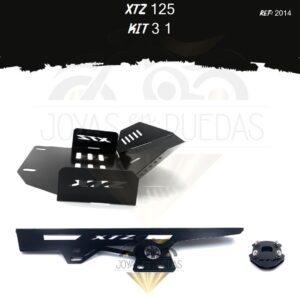 XTZ 125 kit pechera quilla guarda cadena lujo pata gato