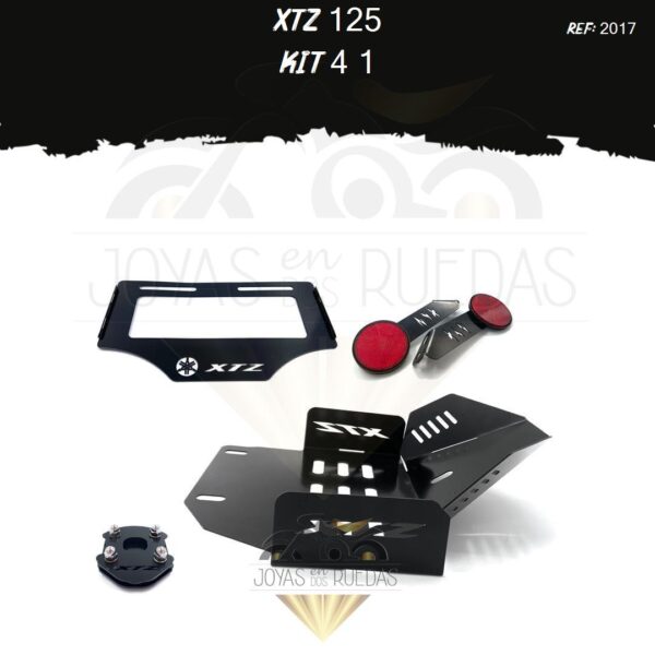 XTZ 125 kit porta placa lujo pata gato tragaluz