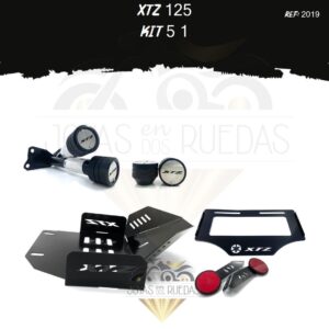 XTZ 125 kit porta placa sliders tragaluz pechera quilla