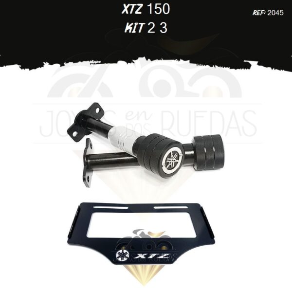 XTZ 150 kit porta placa sliders