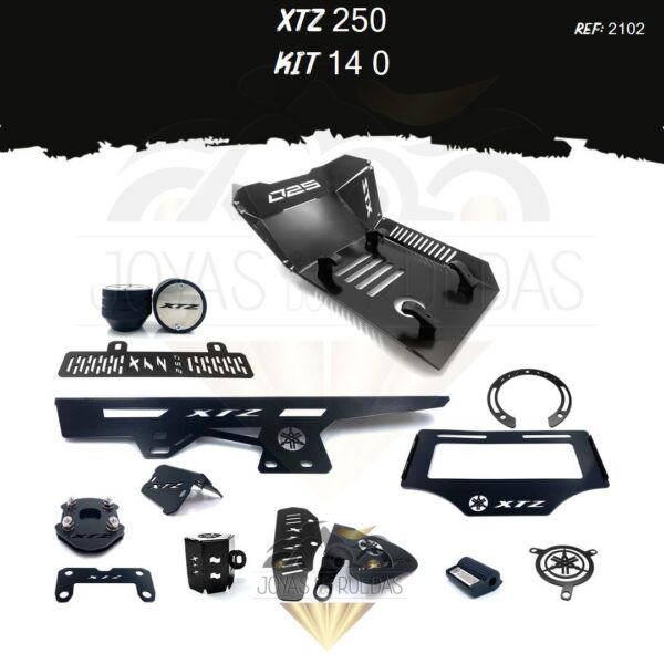 XTZ 250 kit protector radiador lujo tapa tanque