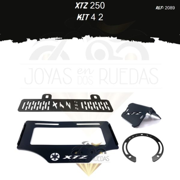 XTZ 250 kit protector bomba delantera porta placa