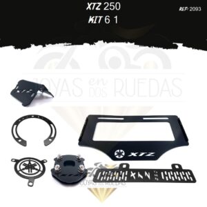 XTZ 250 kit porta placa protector bomba delantera