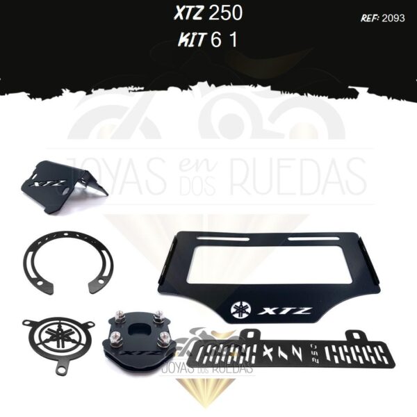 XTZ 250 kit porta placa protector bomba delantera