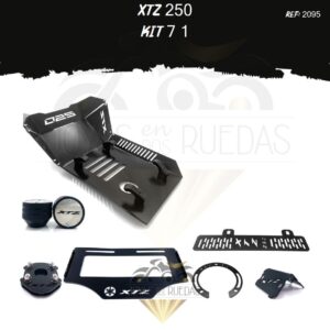XTZ 250 kit porta placa protector bomba delantera