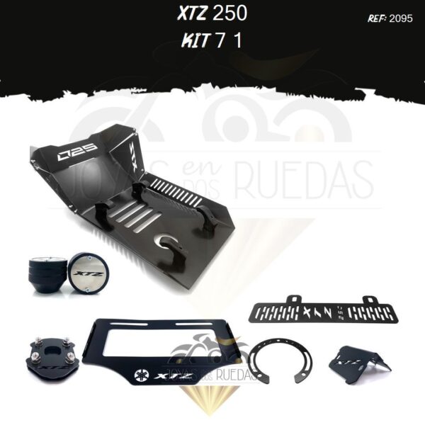 XTZ 250 kit porta placa protector bomba delantera