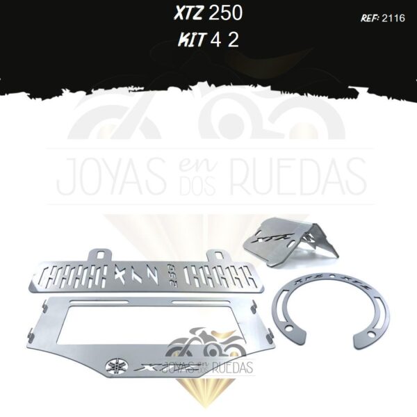 XTZ 250 kit protector radiador lujo tapa tanque