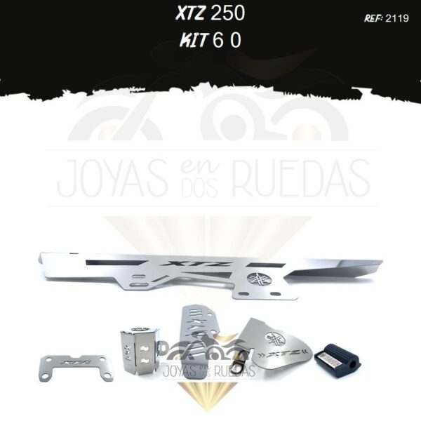XTZ 250 kit protector bomba trasera protector bomba plana