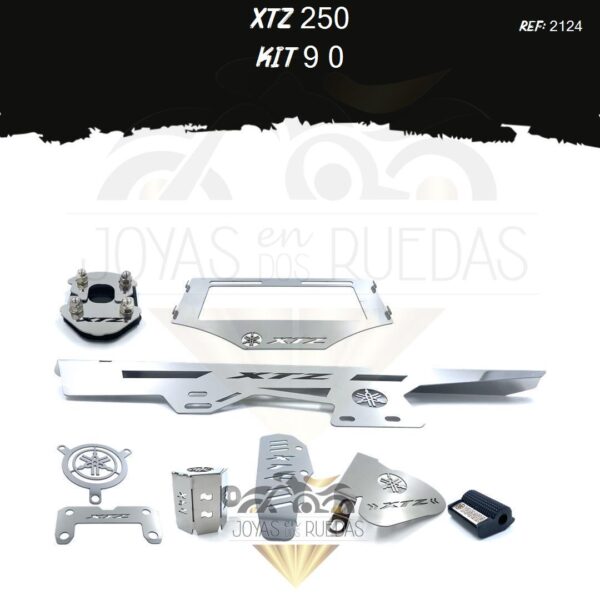 XTZ 250 kit protector bomba trasera protector bomba plana