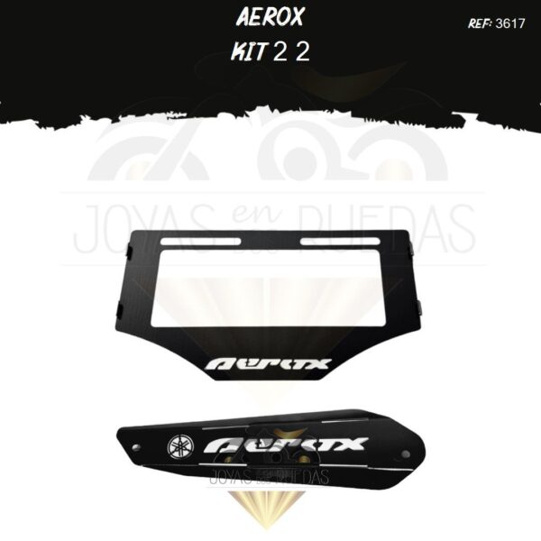Aerox kit protector exosto 5t porta placa