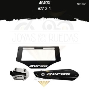 Aerox kit porta placa protector exosto 5t lujo pata gato