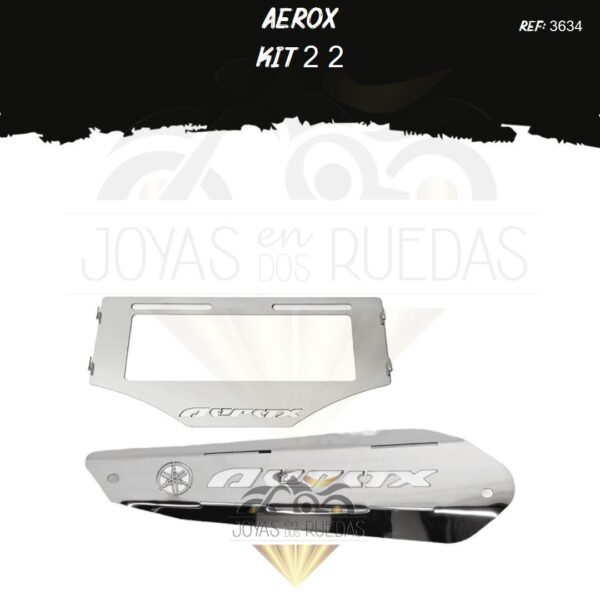 Aerox kit protector exosto 5t porta placa