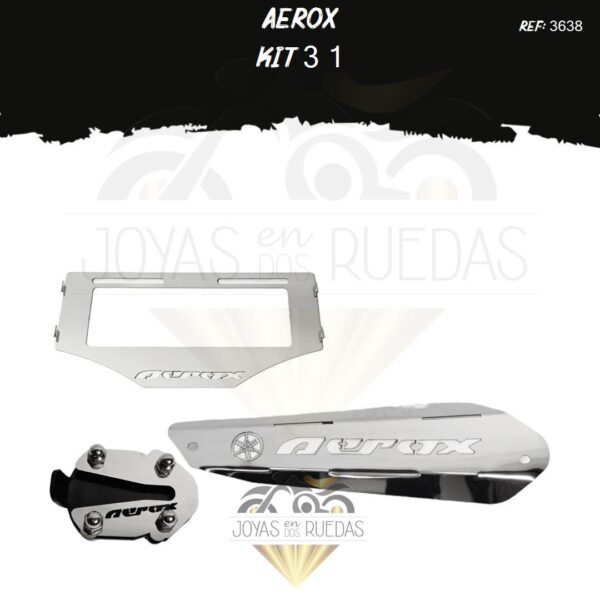 Aerox kit protector exosto 5t lujo pata gato porta placa