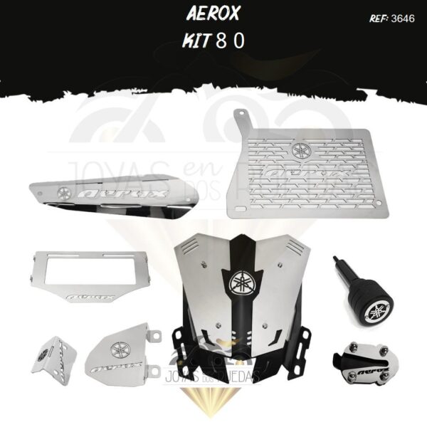 Aerox kit porta placa protector bomba delantera mordaza