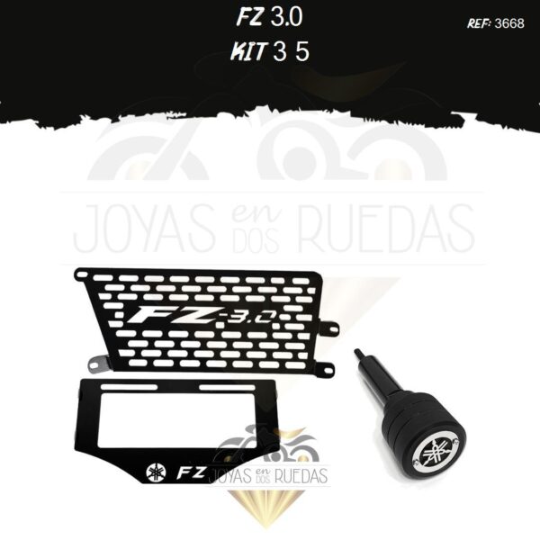 FZ 3.0 kit protector radiador slider exosto porta placa