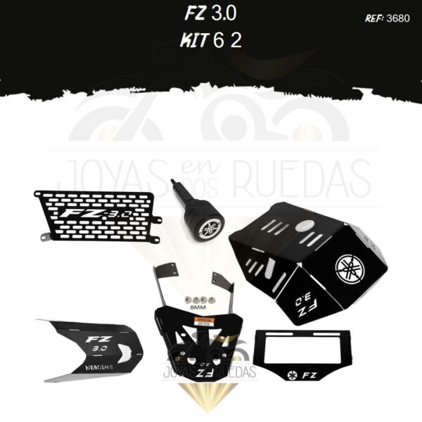 FZ 3.0 kit porta placa protector exosto 7t