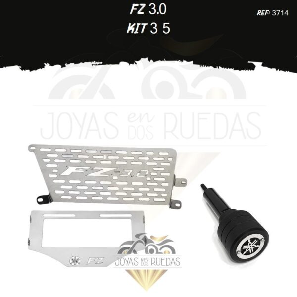 FZ 3.0 kit porta placa protector radiador slider exosto