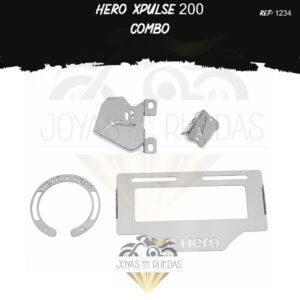 Hero Xpulse 200 kit porta placa protector bomba delantera