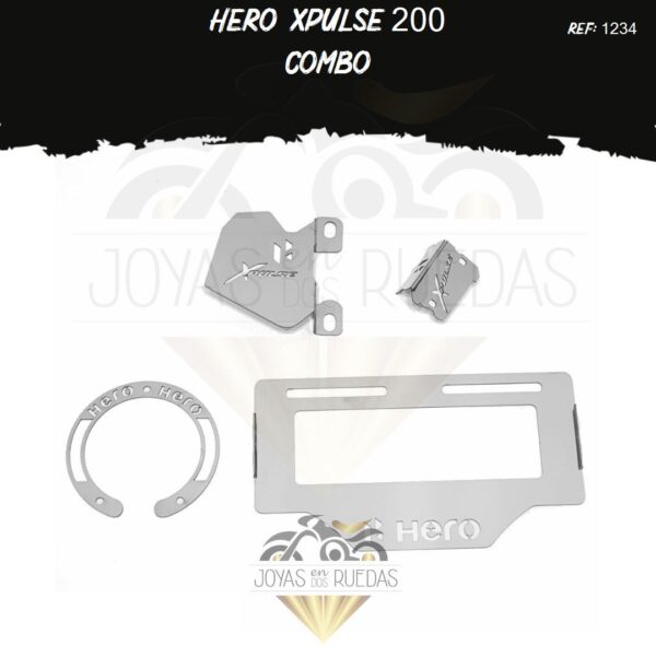 Hero Xpulse 200 kit porta placa protector bomba delantera