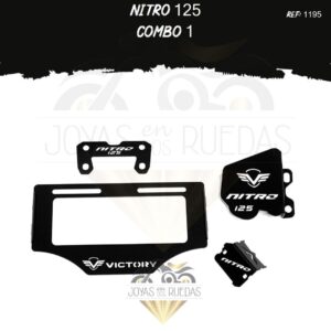 Nitro 125 kit porta placa protector bomba delantera