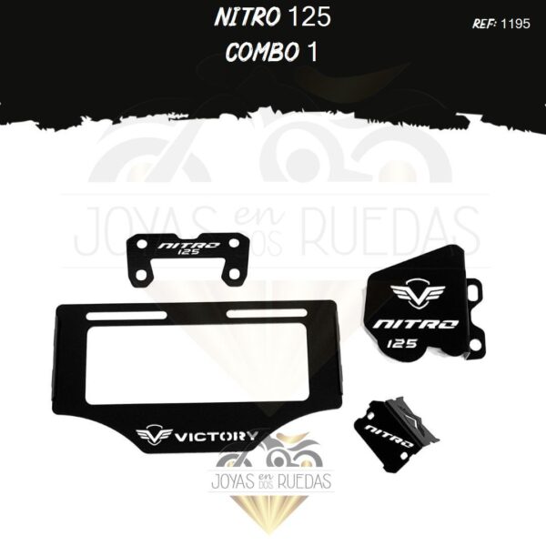 Nitro 125 kit porta placa protector bomba delantera