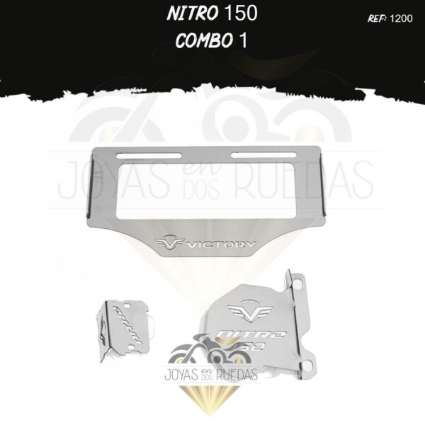 Nitro 150 kit protector bomba delantera porta placa