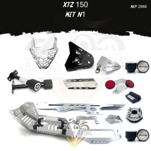 XTZ 150 kit exosto parrilla lujo palanca cambios