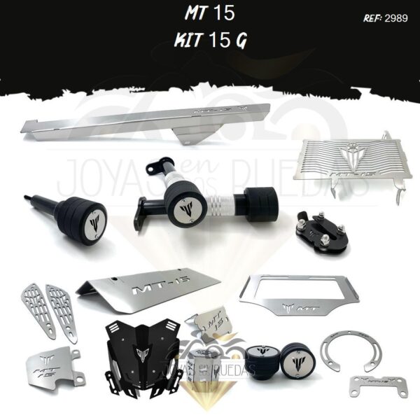 MT 15 kit porta placa protector bomba delantera