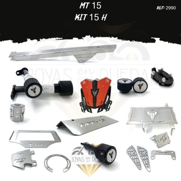 MT 15 kit protector radiador lujo tapa tanque