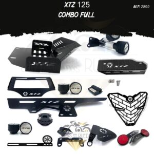 XTZ 125 kit porta placa protector bomba delantera