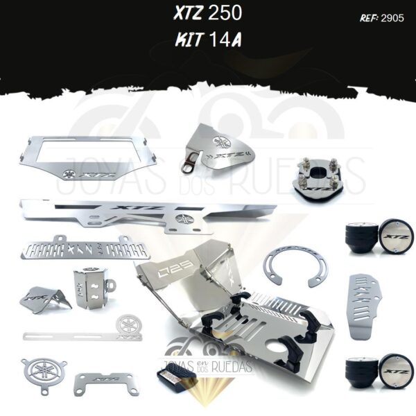 XTZ 250 kit lujo tapa tanque protector radiador mordaza
