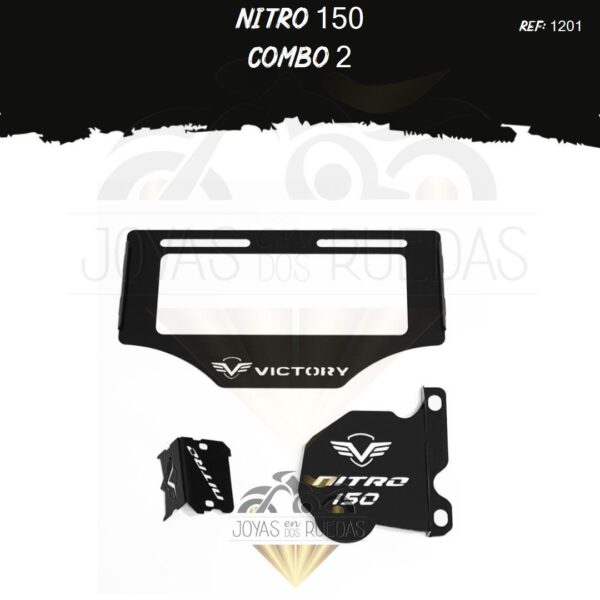 Nitro 150 kit protector bomba delantera porta placa