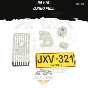 DR 650 kit porta placa protector bomba delantera