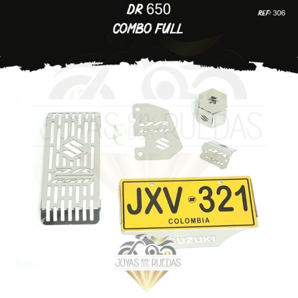 DR 650 kit porta placa protector bomba delantera