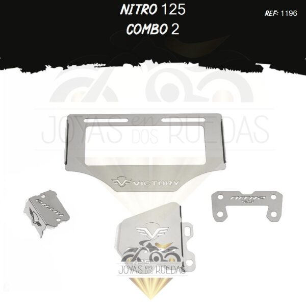 Nitro 125 kit porta placa protector bomba delantera