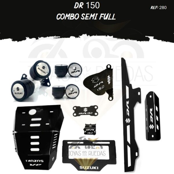 DR 150 kit exosto Spools Sliders eje pechera quilla