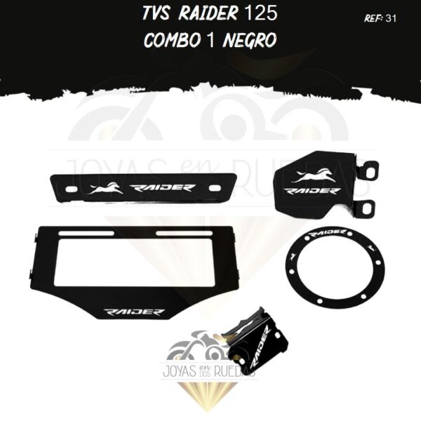TVS Raider 125 kit porta placa protector bomba delantera