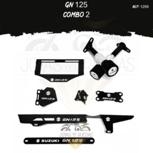 GN 125 kit sliders guarda cadena protector exosto t0